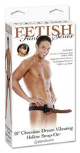 Load image into Gallery viewer, 10in Chocolate Dream Vibrating Hollow Strap-On