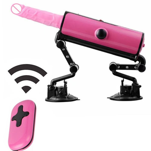 Pink Sex Machine Gun Silicone Vibrators Automatic Thrusting Massage Remote Control Love Machines G-spot Vibrators Sex Toys E5-45